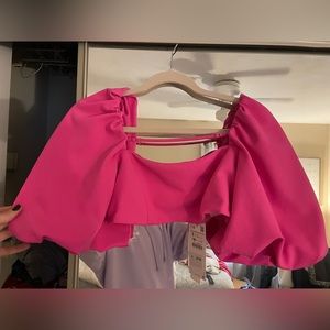 Zara pink balloon sleeve top - NWT, never worn